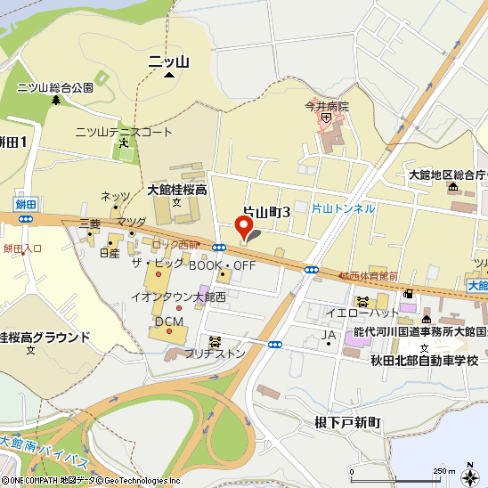ミスタータイヤマン大館店付近の地図
